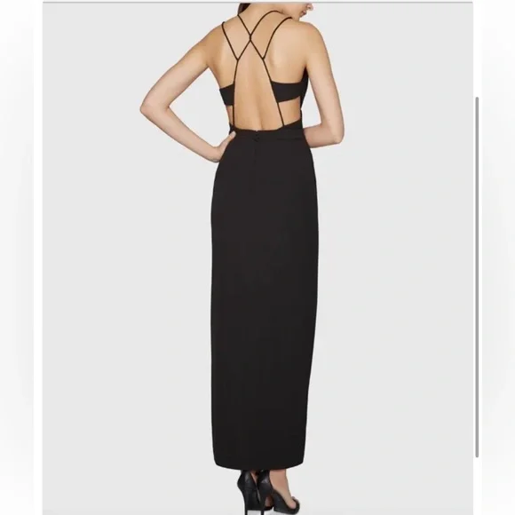 fame and partners black dress IR Washed Slit Maxi Dress